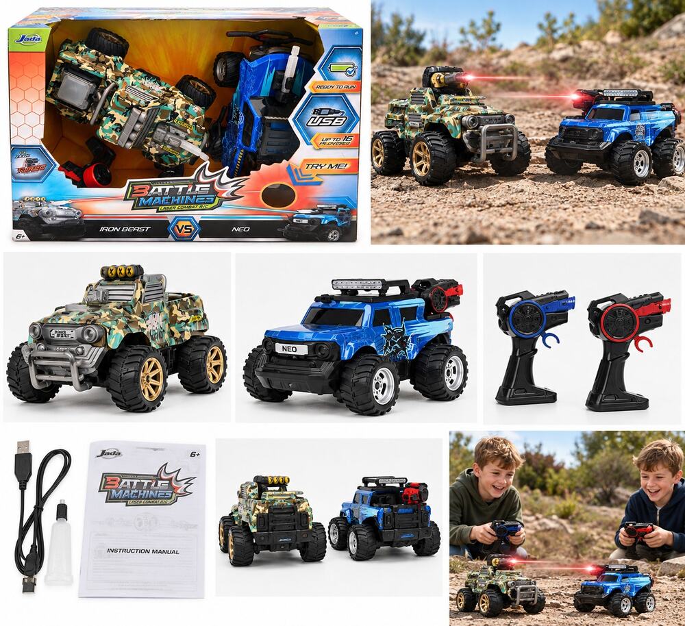 Jada Battle Machines Laser Combat R/C – Iron Beast vs Neo 2-Vehicle Set
